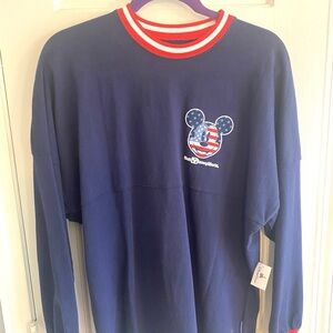 Disney Parks Navy Sweatshirt with Red & White Trim
